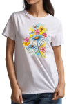Tricou pictat manual Flori de Vară