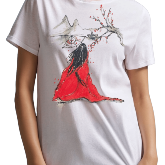 Tricou pictat manual Geisha