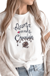 Tricou pictat manual Mama iubește ciocolata
